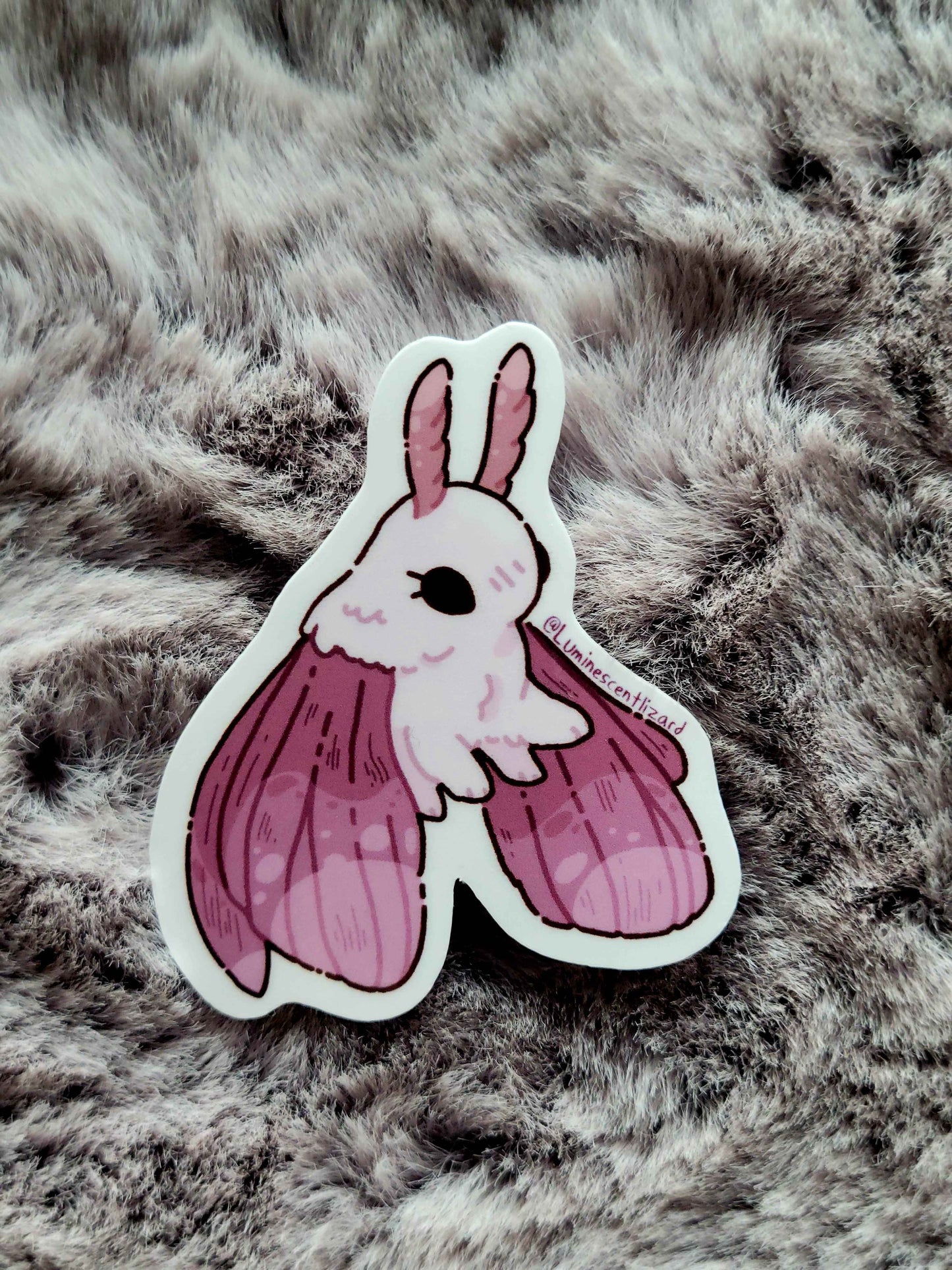 Fluffy Moth Vinyl sticker