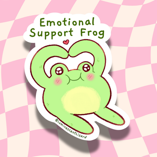 Emotional Support Frog Vinyl Sticker