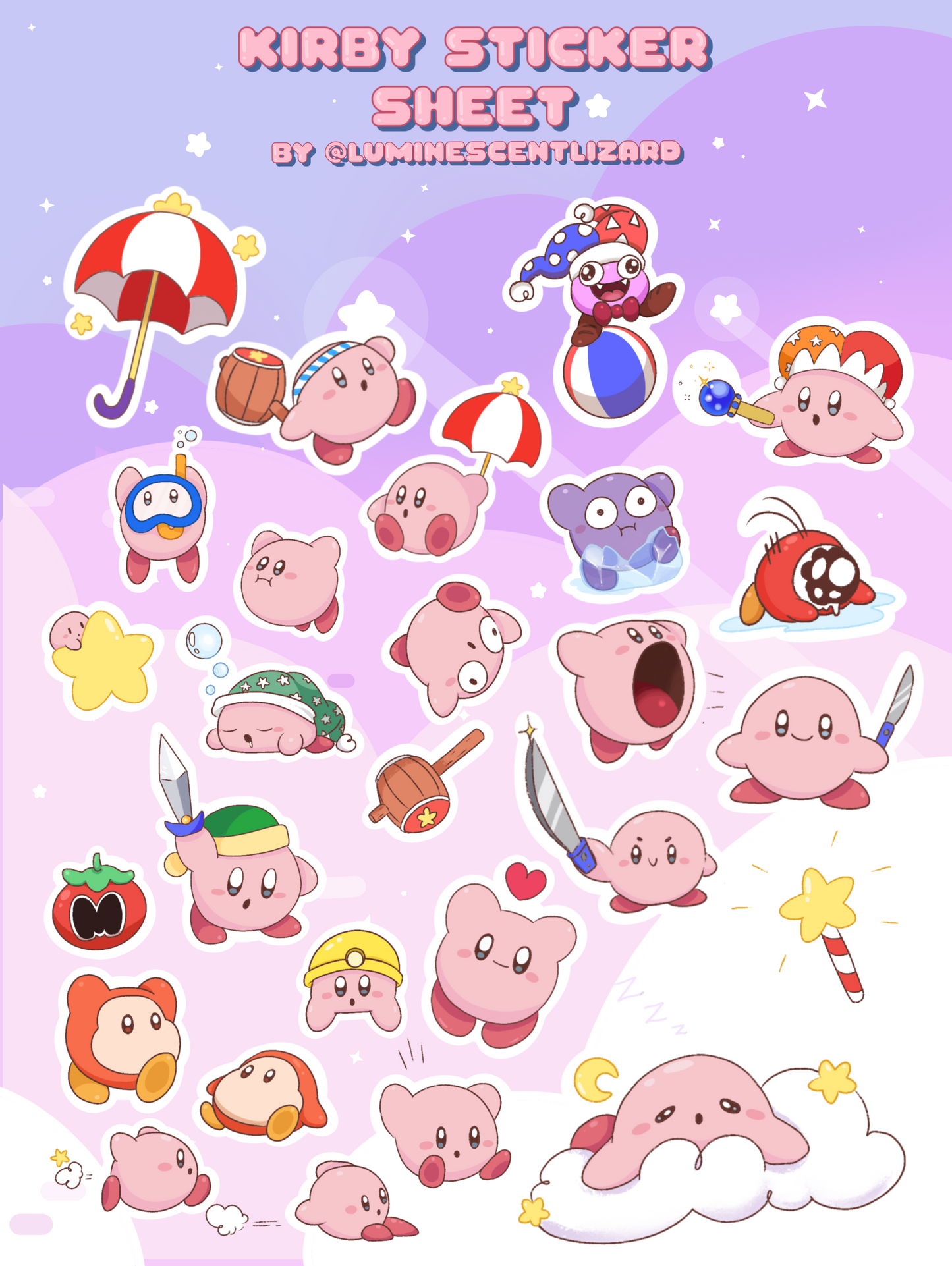 Kirby Sticker Sheet