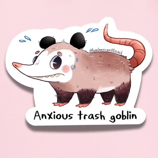 Anxious Trash goblin | vinyl sticker